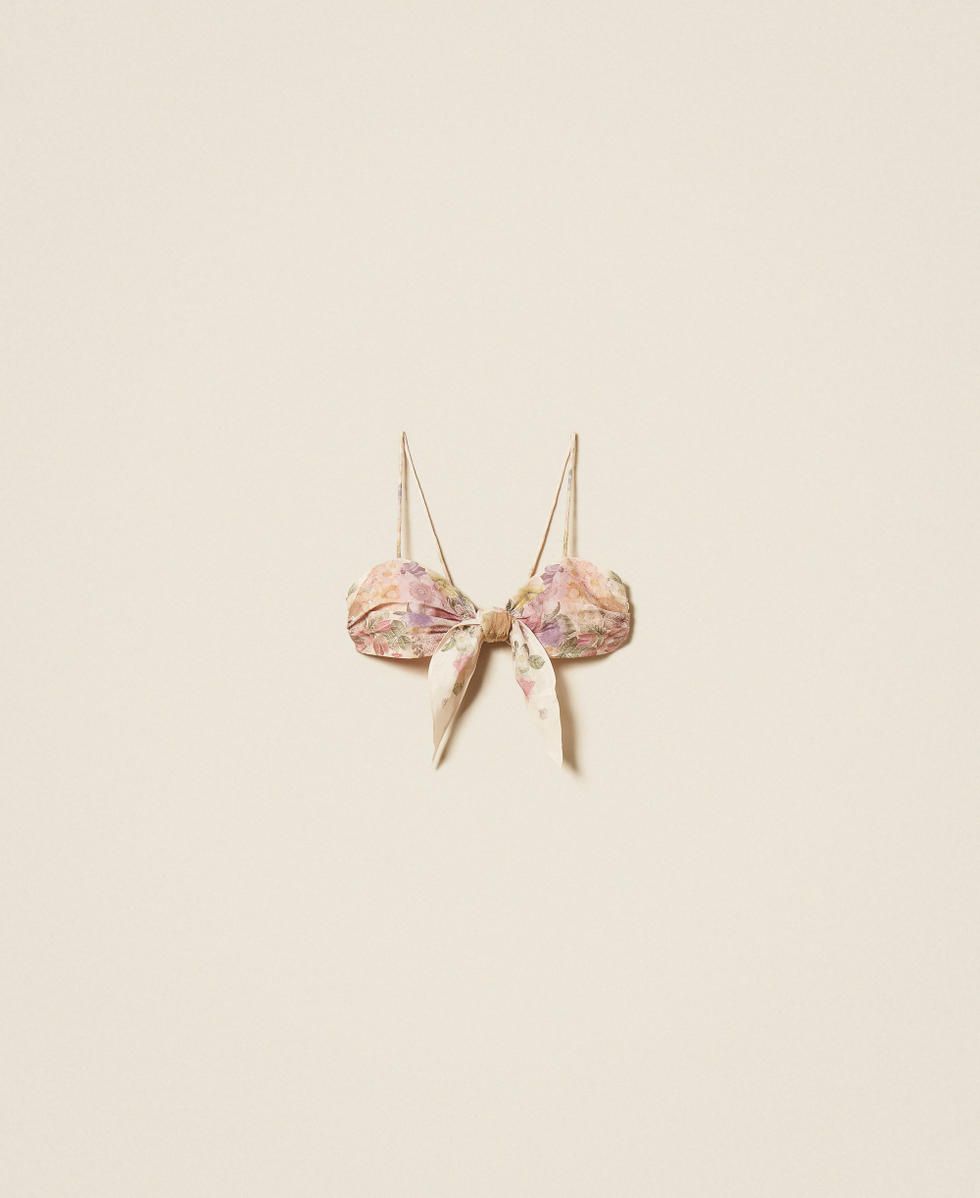 Linen floral bralette top